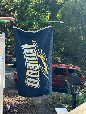 University of Toledo Rockets Flag Large 3x5 has Weights And Straps Cover