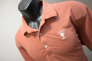Dunning Golf Polo Orange Champions Hill Dry Fitting Stretch Mens Size Large - Picture 1 of 8
