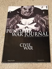 Punisher War Journal # 1 B&W Black & White Variant Marvel Civil War