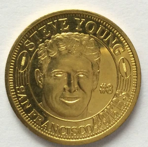 1996 Pinnacle Steve Young San Francisco NFL Quarterback Club Bronzemedaille A4155 - Bild 1 von 5