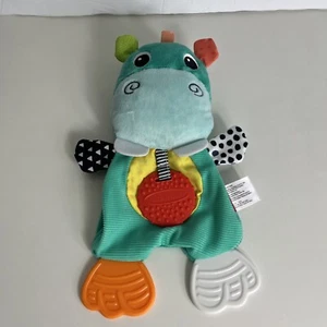 Infantino Baby Teething Toy Crinkle Cuddly Hippo Infant Teether Sensory - Picture 1 of 9