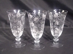 Duncan Miller Indian Tree Iced Tea Glasses Stem 5326 Set of 3 - Picture 1 of 12