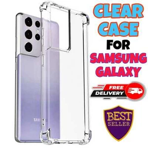 Shockproof Case For Samsung Galaxy S8/S9/S101/S21 Gel Bumper TPU Clear Cover - Picture 1 of 8