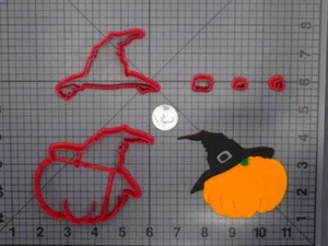 Halloween - Pumpkin with Witch Hat 266-F558 Cookie Cutter Set - Picture 1 of 2