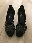 Genuine Cristian Dior ladies Navy sandals - size 35.5 - Great condition