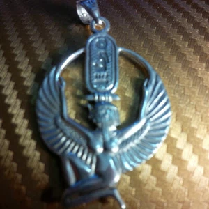 Handmade Phero Egyptian Silver "STAMPED" Pendant Isis and Cartouch Original - Picture 1 of 6