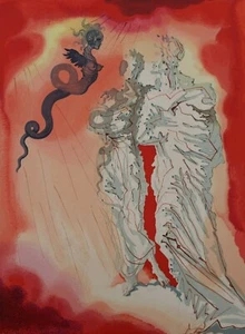 Salvador Dalí : Hell 21, Devil Black, Original Engraving, 1960, Divine Comedy - Picture 1 of 9