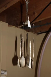 Vintage Silverplate Wind Chimes 5 Spoons #123 - Picture 1 of 3