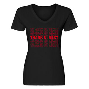 Womens THANK U, NEXT V-Neck T-shirt #4041