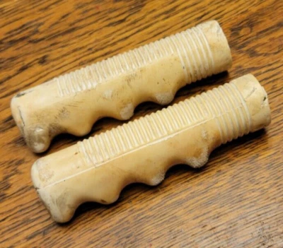 复古 Hunt Wilde 自行车握把白色来自 Roadmaster Skyrider 豪华巡洋舰 — 第 1/4 张图片