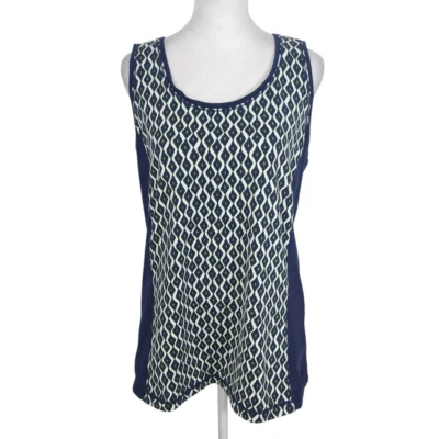 Camiseta sin mangas Chico's Zenergy estampado azul marino y verde talla grande azul marino ropa deportiva sin mangas Foto 1 de 4