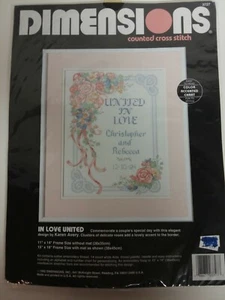 United ln Love Counted Cross Stitch PATTERN KIT 11"x14" NIP by Dimensions - Picture 1 of 3