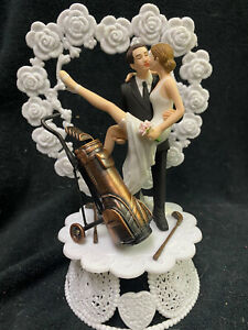 Going Golfing Golf cart Wedding Cake Topper TOP only or Funny Bride Groom club