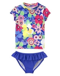 NWT Gymboree Swim Shop Floral Rash Guard 5/6 7/8 10/12 Swimsuit - Picture 1 of 2