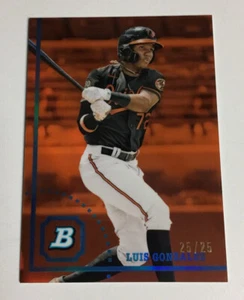 2022 Bowman Heritage Chrome LUIS GONZÁLEZ Orange Refractor Card 25/25 Orioles - Picture 1 of 2