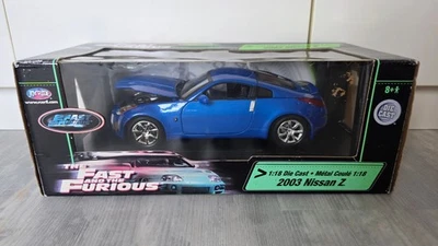Nissan 350 Z 1:18 Fast And Furious 2003 Die Cast Blue Blu Fairlady - Immagine 1 di 4