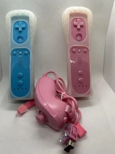 Universal Wii Remote Controller Pink & Blue w/Nuchuk Bundle - Picture 1 of 8