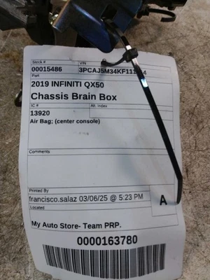 Chasis ECM SRS consola central compatible con 19-20 Infiniti QX50 406549 Foto 1 de 3