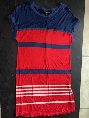 Vestido camiseta Jason Wu X Target vintage detalhes de chiffon listrado patriótico M - Imagem 1 de 4