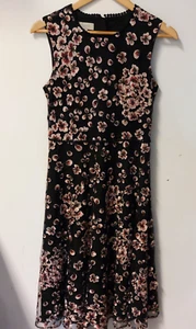 Hobbs Black Floral Mesh Dress - UK 10 - Picture 1 of 11