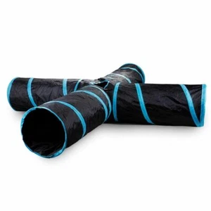 Pet Tunnel 3 or 4 Holes Toys for Cat Small Rabbit Dog Collapsible Crinkle - Picture 1 of 13