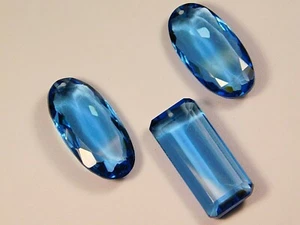 Hydro Londont BT Quartz Top Front To Back Drilled Octagon & Oval Beads 3 Pcs Set - Picture 1 of 6