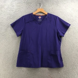 Dickies EDS Essentials Scrup Top Womens 2XL Purple V-Neck Short Sleeve Pullover - Picture 1 of 16