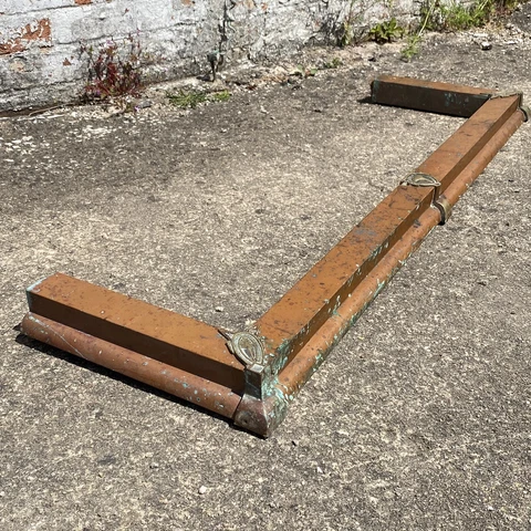 Antique Edwardian Vintage Brass / Copper Fire Hearth Fender Guard Large 55” X 16 Cover