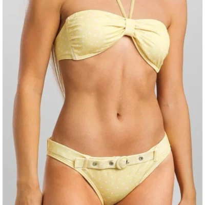 Bikini BILLABONG X Rubio Salado Amarillo Lunares Sin Etiquetas M Foto 1 de 4