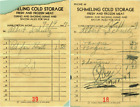 Lot de 2 viandes mélangées entreposées froides 1947 reçus Harlowton Montana