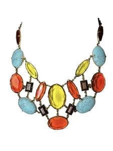 Kate Spade Statement Necklace Bold Color Gem Turquoise Chunky Retired Formal - Picture 1 of 3