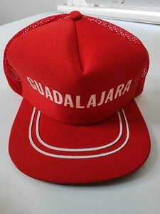 Sombrero de camionero rojo de viaje Guadalajara México de colección - Imagen 1 de 4