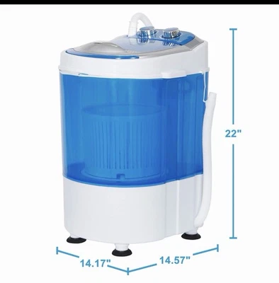 Máquina de lavar portátil 6 lb compacta banheira única mini lavadora com cesta de ciclo giratório - Imagem 1 de 2