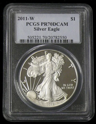 2011-W Proof-70 camafeo profundo graduado PCGS PR-70 DCAM SILVER EAGLE Foto 1 de 2
