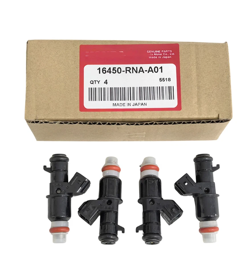 SET OF 4 16450-RNA-A01 Fuel Injector Nozzle For Honda 06-11 Civic 09-13 1.8L OEM Foto 1 de 4