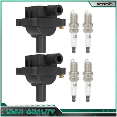 2 bobinas de encendido y 4 bujías para Mercedes-Benz C230 SLK230 2,3 L 1998-2000 Foto 1 de 4