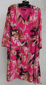 Marc Cain Kleid Blusenkleid Volants pink Blumen mit Seide floral Gr. N4 40 - 42 - Bild 1 von 7