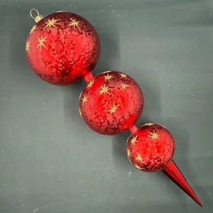 Christopher Radko 1997 triple rubí estrella caída 11,5" adorno oro rojo 97-082-0 - Imagen 1 de 20