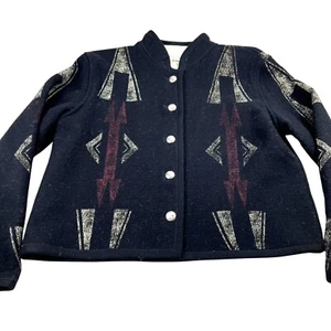 Chicos Größe 2 Wollmischung Damen Jacke Southwestern Tribal geometrisches Muster - Bild 1 von 9