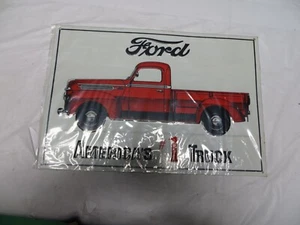 Tin Reproduction/Fantasy Ford America's #1 Truck Red Truck Metal Sign - Picture 1 of 2