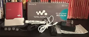 Sony MD Walkman Pink MZ-E630 w/Box + Cradle, Accessories, RARE & CLEAN! - Picture 1 of 12