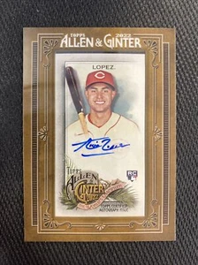 2022 Topps Allen Ginter Alejo Lopez Mini incorniciato auto RC Cincinnati Reds - Foto 1 di 1