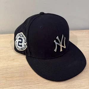 NY Yankees Derek Jeter NEW ERA Hat Cap 59Fifty Sze 7 FINAL SEASON Metal Logo - Picture 1 of 8
