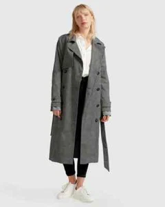 Belle & Bloom Empirical City Trench Coat - Washed Black - Size M - Picture 1 of 5