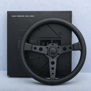 MOMO Prototipo P5 Black Edition 350mm Steering Wheel Genuine Leather Comfortable - Picture 1 of 15
