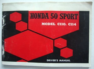 Honda C110 Ca110 Sport años 60 50 cub Super Sports Cub 50 manual del propietario OEM BONITO - Imagen 1 de 12