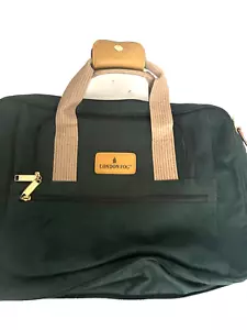 London Fog Travel organizer Bag Case Green Canvas Multi Pocket NO SHOULDER STRAP - Picture 1 of 8
