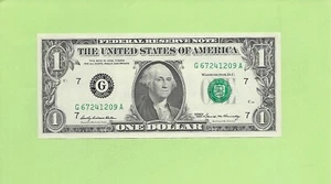 1969...UNCIRC $1 G 6724 1209 A... 1969 $1 G-A BONITO BILLETE FRANCO - Imagen 1 de 2