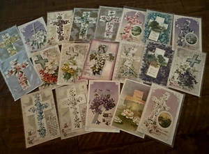 Nice ~Lot of 20 Vintage Easter *Crosses with Flowers* Postcards~in Sleeves~c990 - Picture 1 of 3
