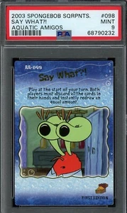 2003 UD Spongebob Squarepants Aquatic Amigos Say What?! PSA 9 AA-098 Mr Krabs - Picture 1 of 2